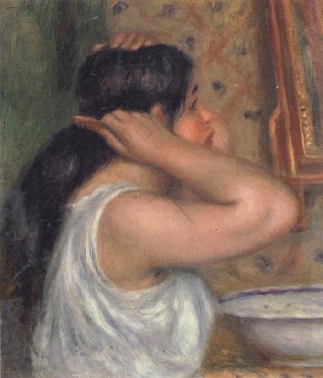 Pierre Renoir The Toilette Woman Combing Her Hair Sweden oil painting art